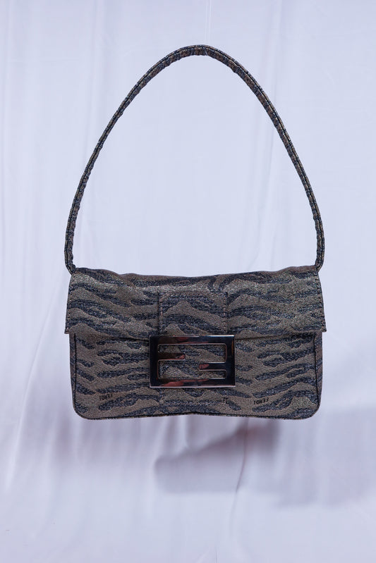 Metallic Animal Print Mini Fendi Baguette