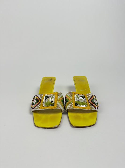 Vintage Beaded Fendi Mules