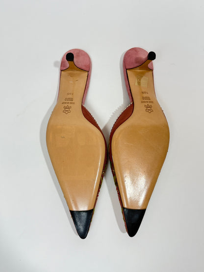 Vintage Embroidered Floral Heel