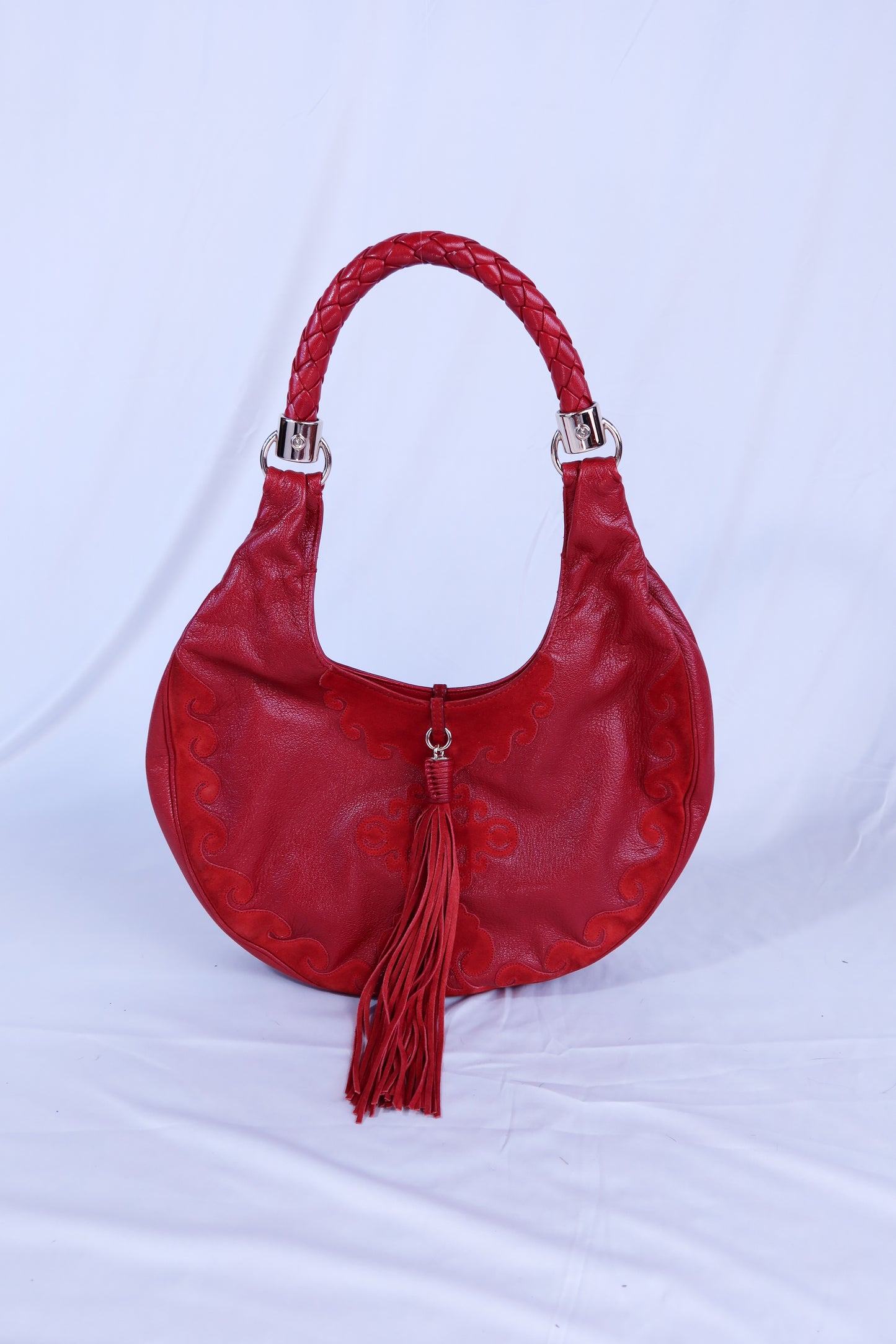 Yves Saint Laurent Red Tassel Hobo Bag