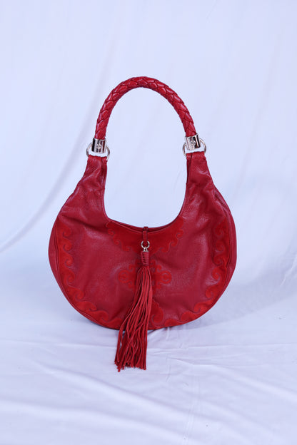 Yves Saint Laurent Red Tassel Hobo Bag