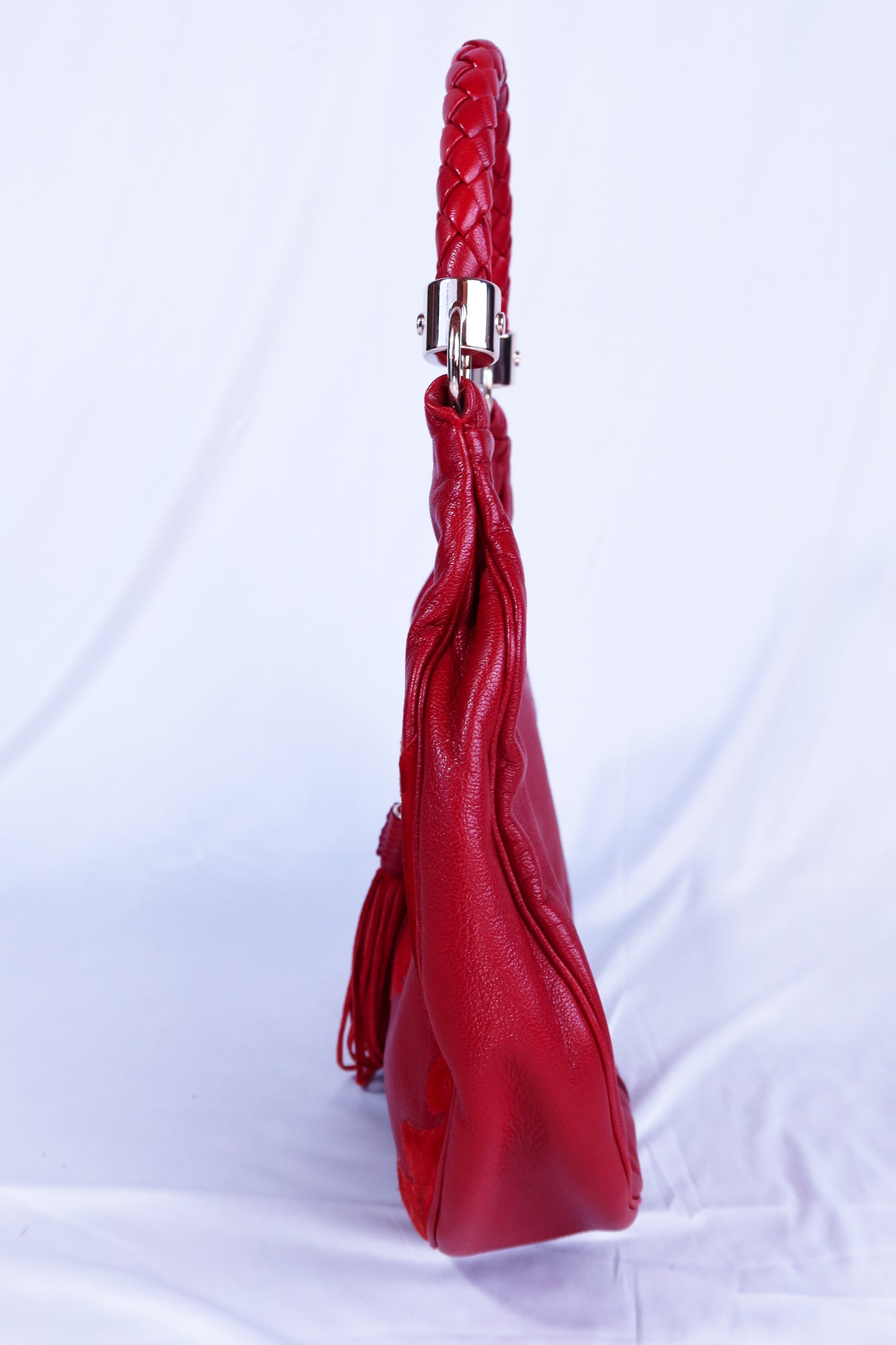 Yves Saint Laurent Red Tassel Hobo Bag