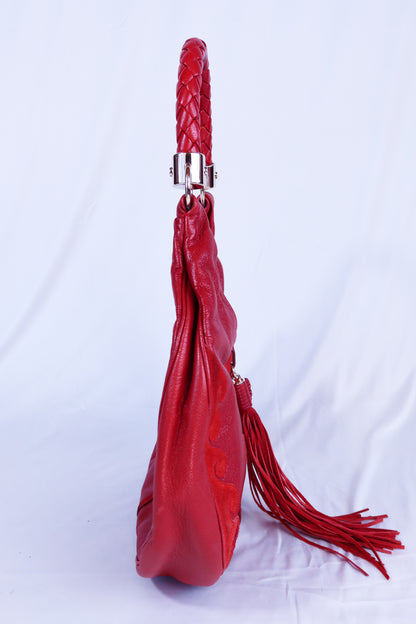 Yves Saint Laurent Red Tassel Hobo Bag