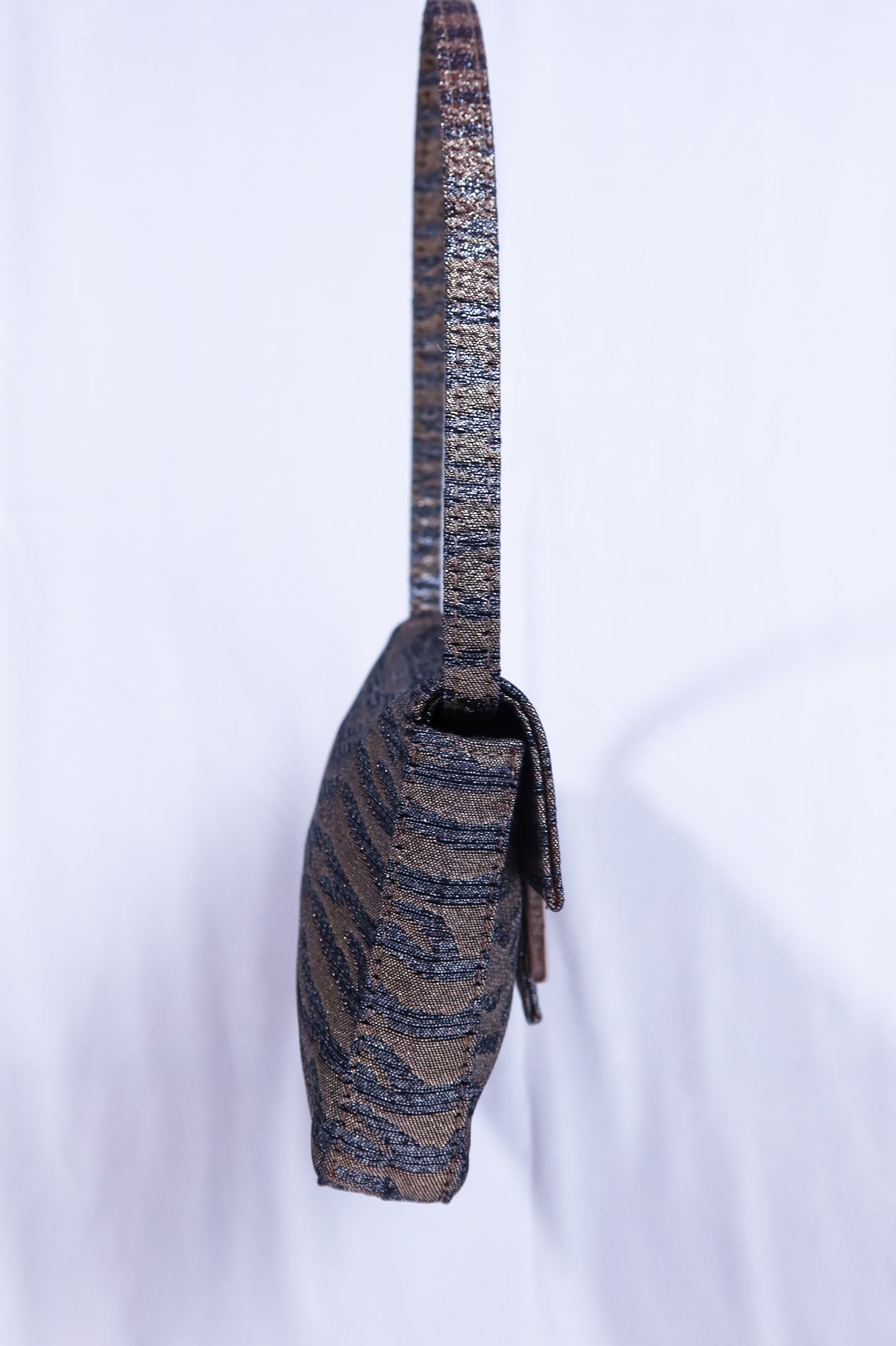 Metallic Animal Print Mini Fendi Baguette