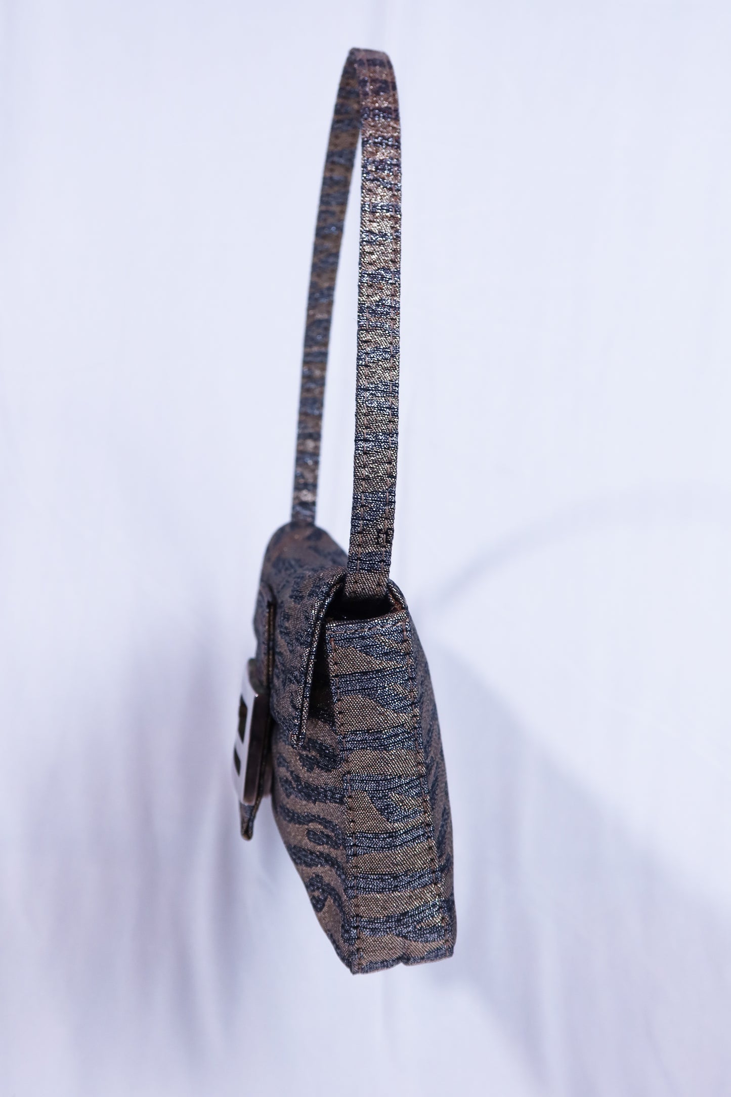 Metallic Animal Print Mini Fendi Baguette