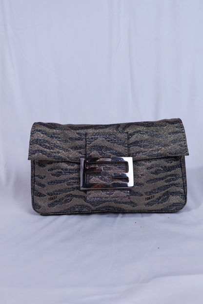 Metallic Animal Print Mini Fendi Baguette