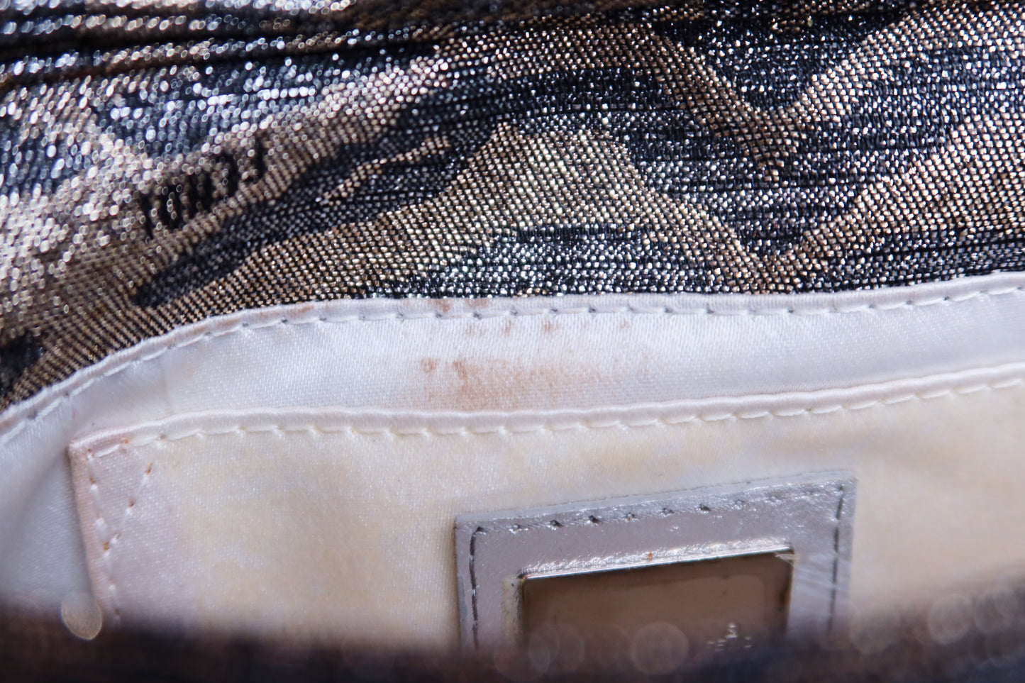 Metallic Animal Print Mini Fendi Baguette