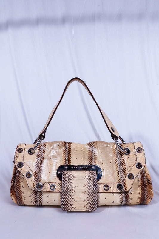 Vintage Dolce & Gabbana Snakeskin Shoulder Bag