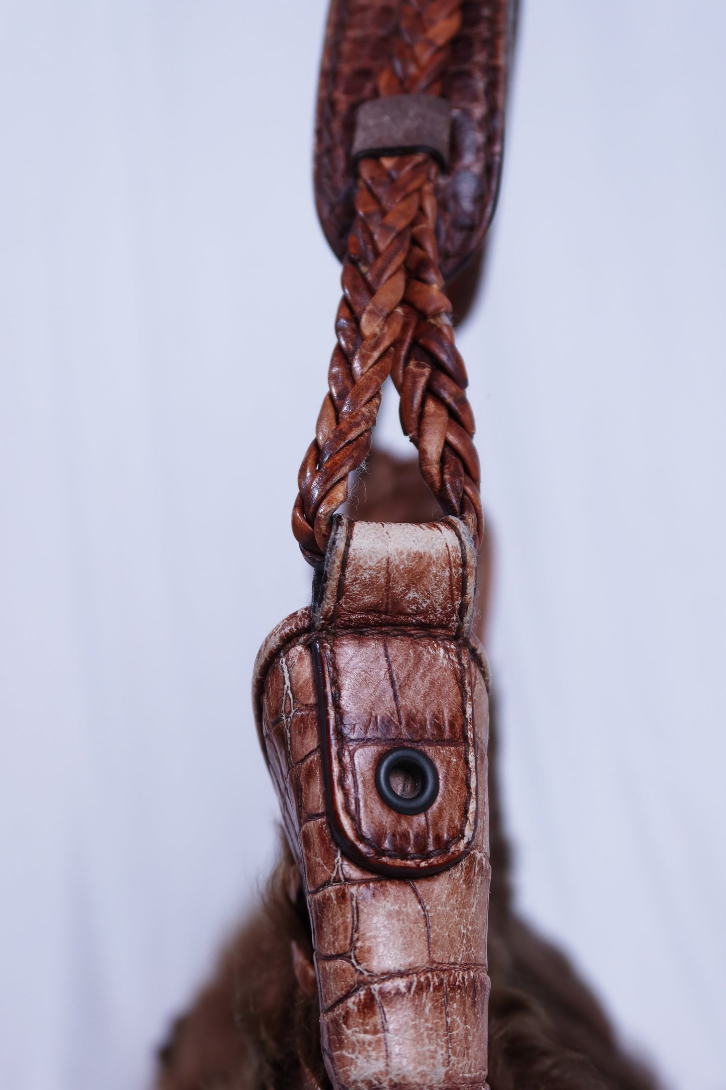 Vintage Brown Fur & Crocodile Dior Hobo