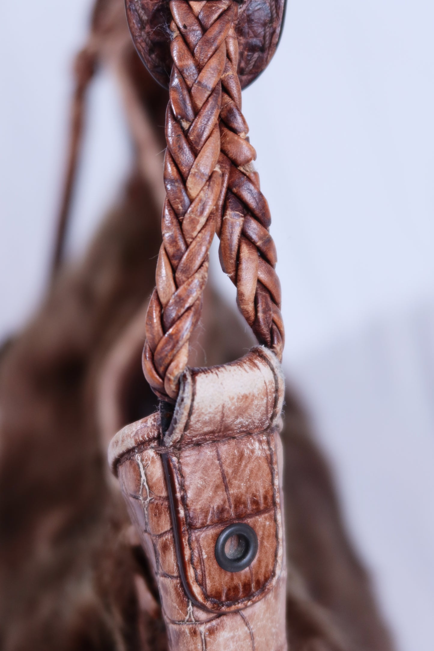 Vintage Brown Fur & Crocodile Dior Hobo