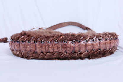 Vintage Brown Fur & Crocodile Dior Hobo