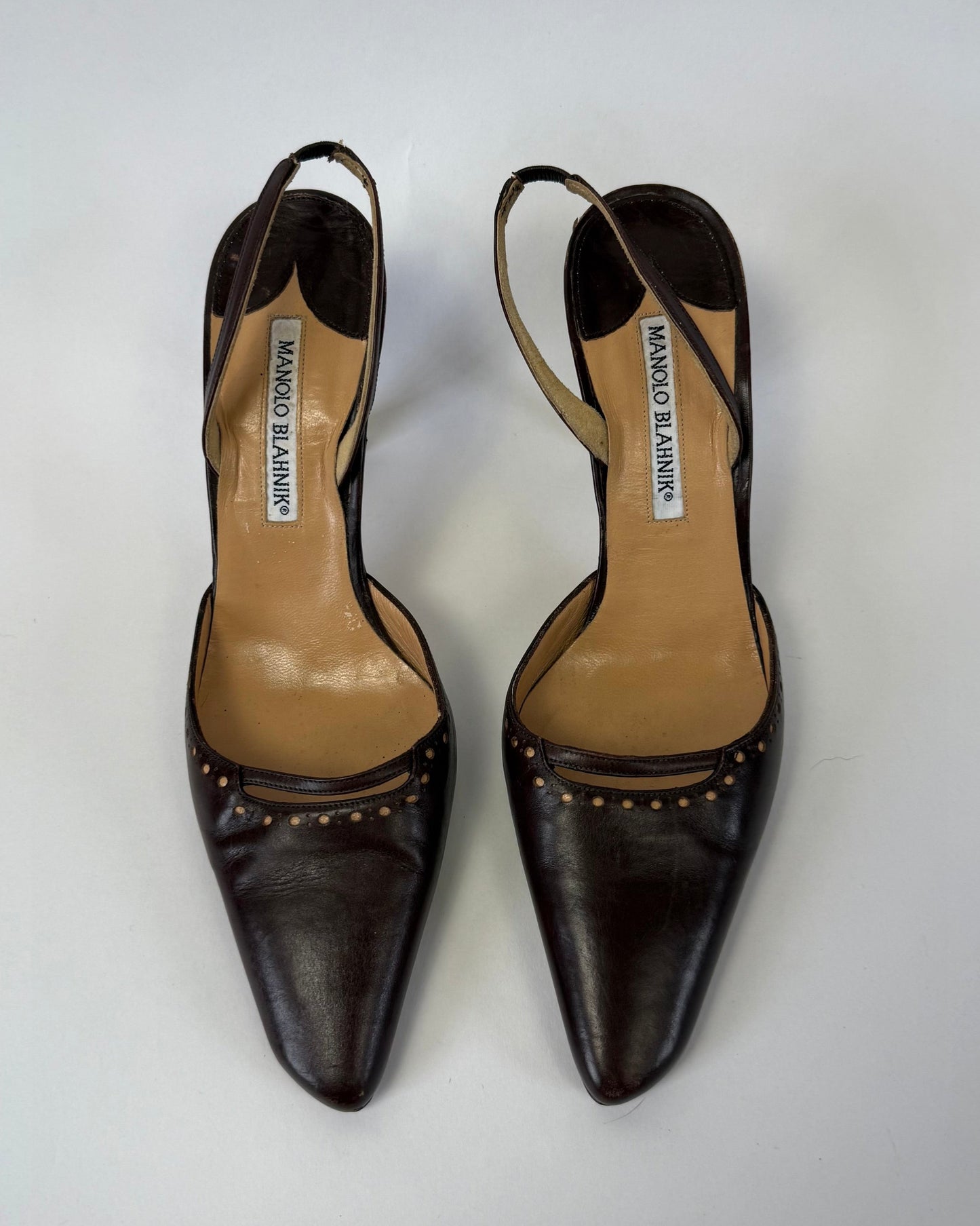 Vintage Brown Leather Manolo Blahnik Heels