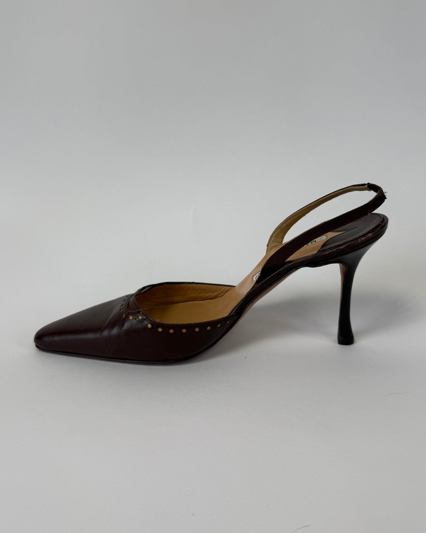 Vintage Brown Leather Manolo Blahnik Heels