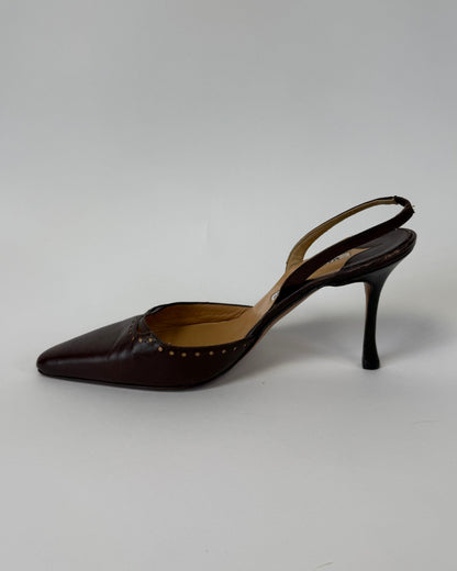Vintage Brown Leather Manolo Blahnik Heels