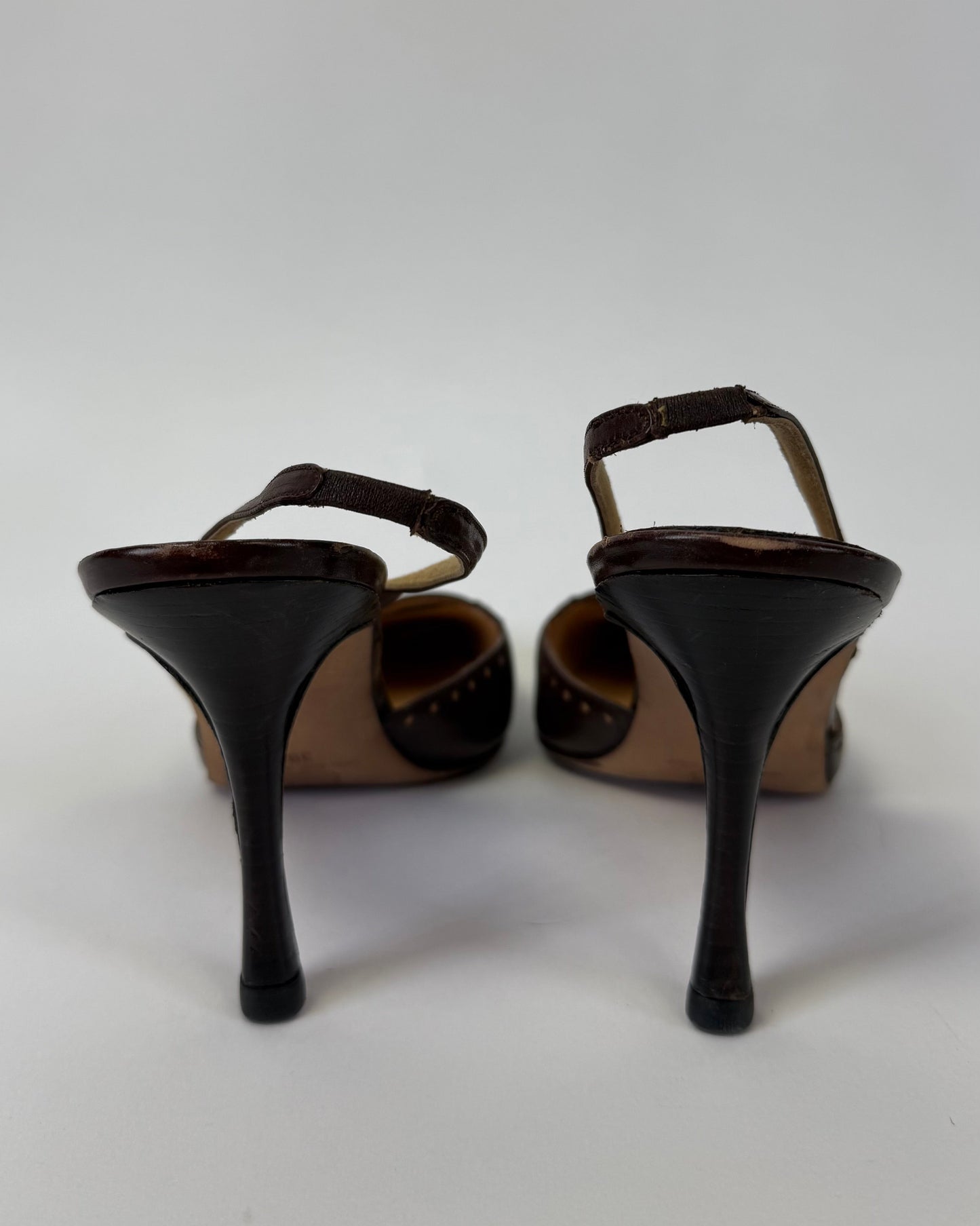 Vintage Brown Leather Manolo Blahnik Heels