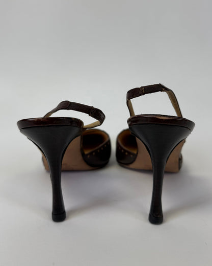 Vintage Brown Leather Manolo Blahnik Heels