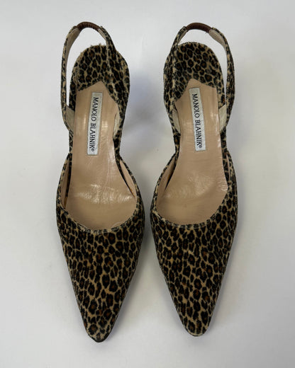 Vintage Leopard Velvet Manolo Blahnik