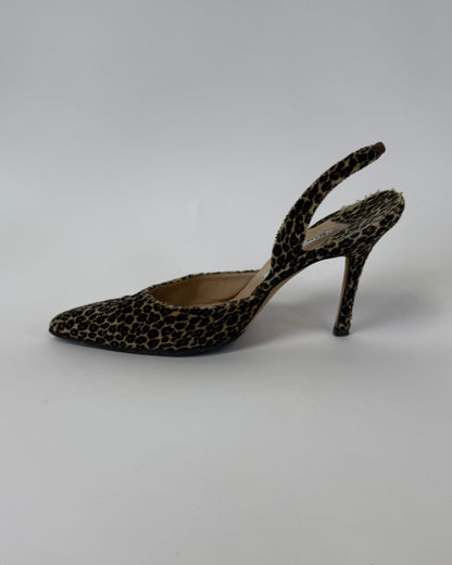 Vintage Leopard Velvet Manolo Blahnik