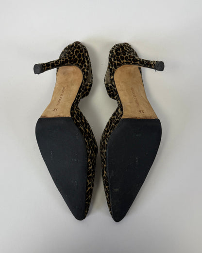 Vintage Leopard Velvet Manolo Blahnik