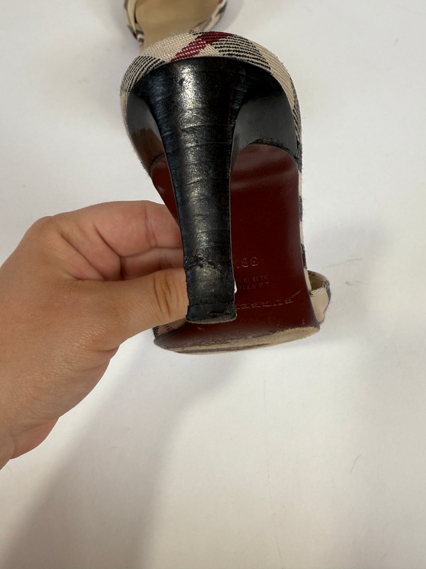 Vintage Burberry Check Mule Heels