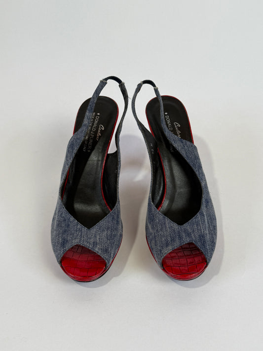 Vintage Donald Pliner Denim Heels