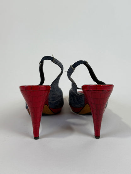 Vintage Donald Pliner Denim Heels