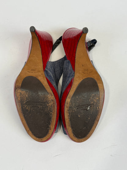 Vintage Donald Pliner Denim Heels