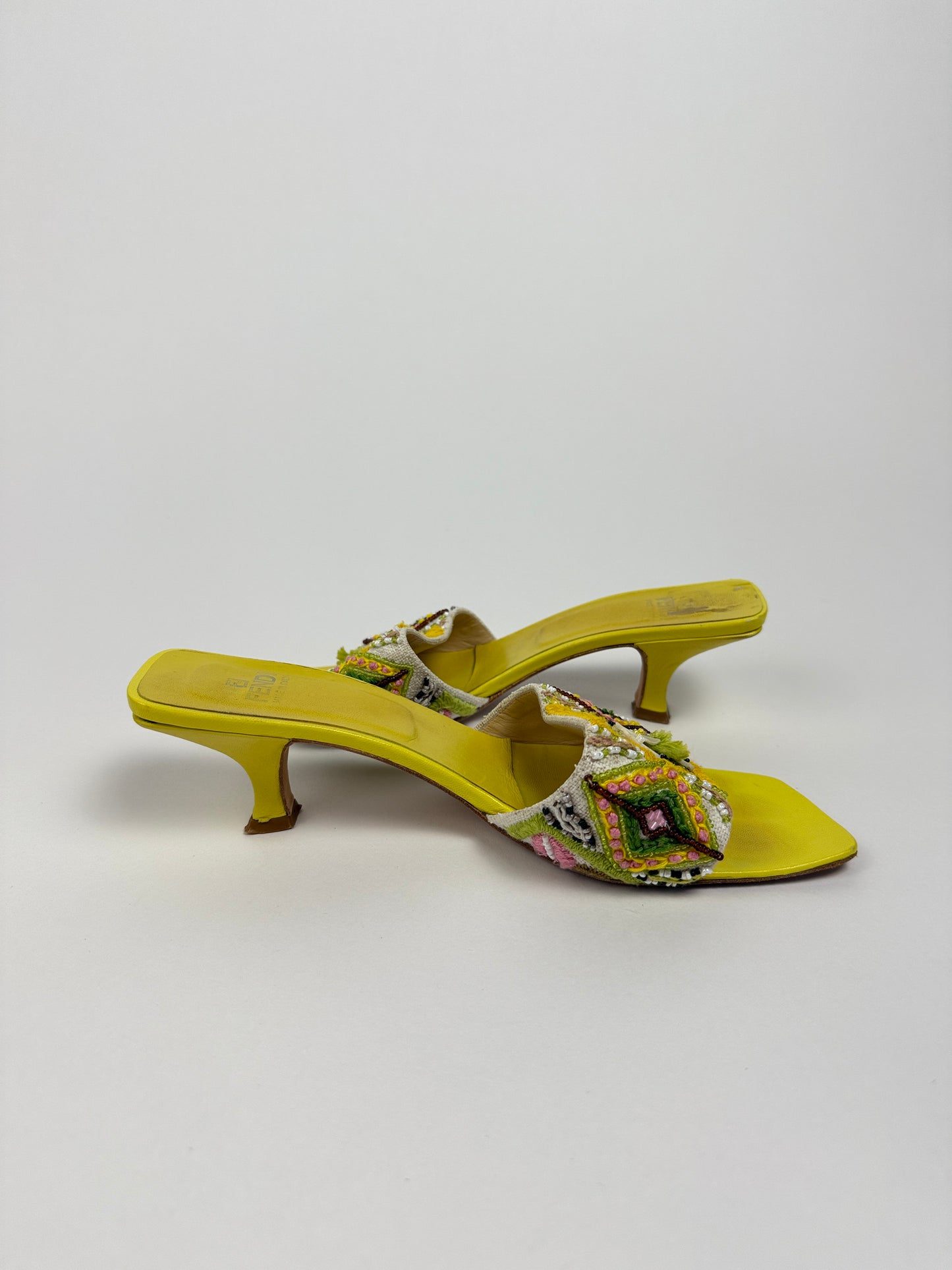 Vintage Beaded Fendi Mules