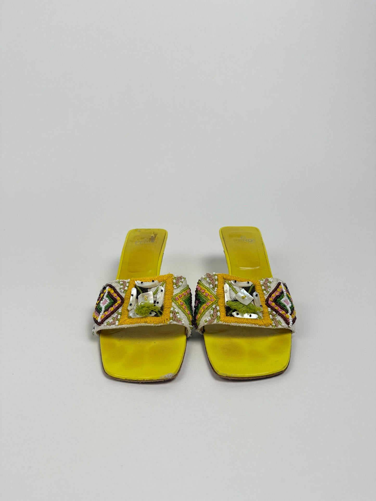 Vintage Beaded Fendi Mules