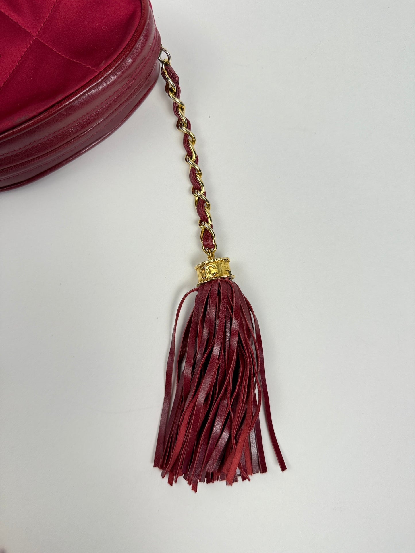 Vintage Chanel Late 80s Early 90s Satin Tassel Clutch